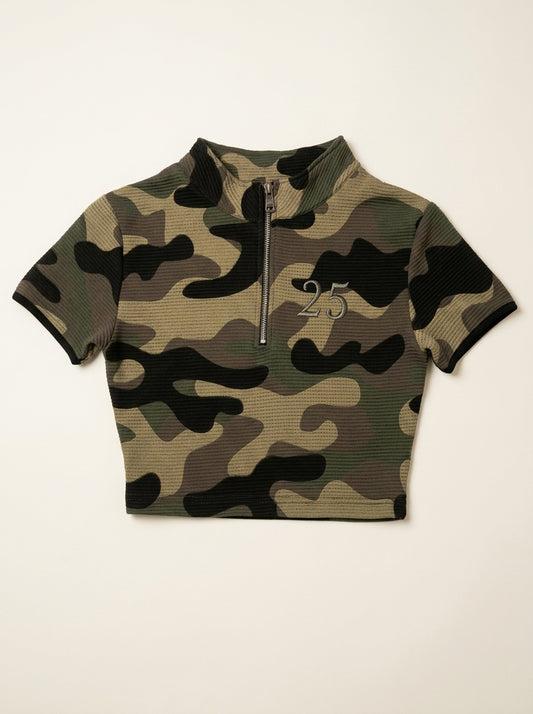 the terrain - camo quarter-zip top