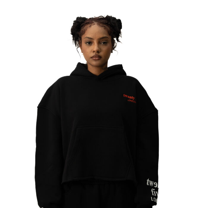 OFF-DUTY LOUNGE CROP HOODIE - BLACKOUT
