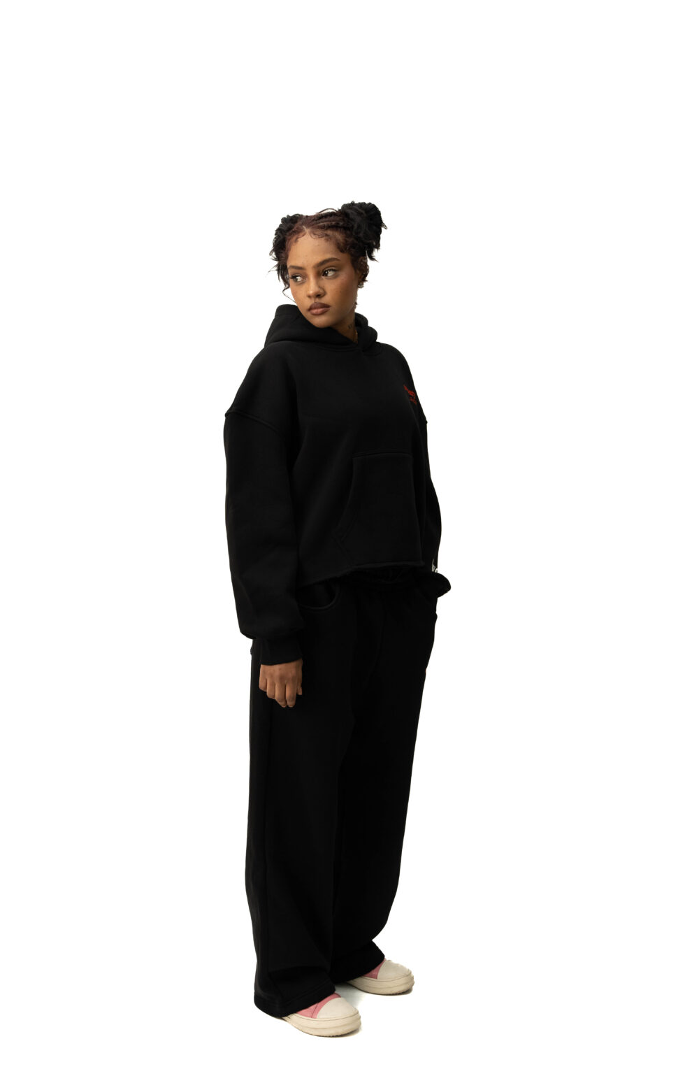 OFF-DUTY LOUNGE CROP HOODIE - BLACKOUT - Image 4